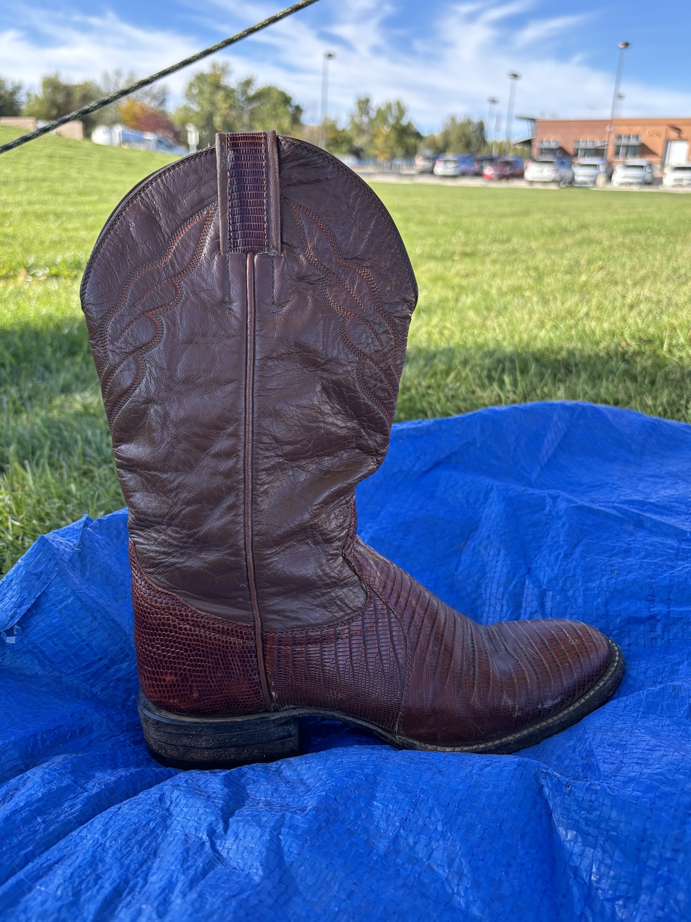 Hondo Boots 40085 Western Cowboy Boots Mens 8.5 D Brown Leather Texas USA